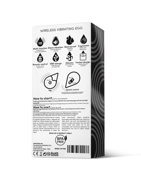 Huevo Vibrador Control Remoto USB Silicona Drops