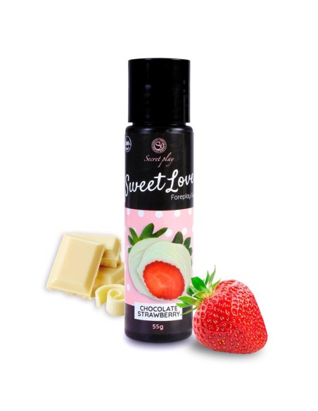Lubricante Comestible Chocolate Blanco y Fresa 60 ml