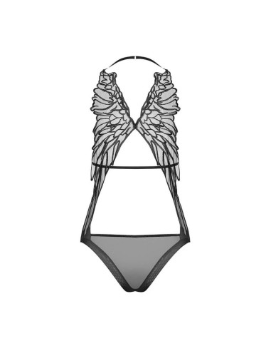 Body De Malla Transparente Negro Alifini