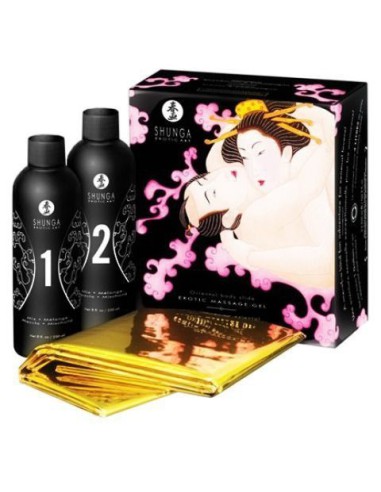 Gel de Masaje Erótico Oriental Shunga Cuerpo A Cuerpo Fresas Y Champagne
