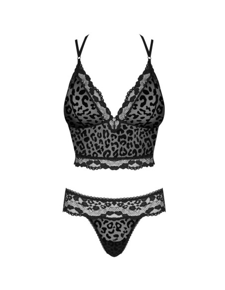 Conjunto Lenceria Con Motivos De Leopardo Giully