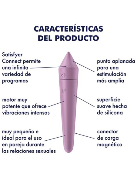 Bala Vibradora Ultra Power Bullet 8 Con App Satisfyer 14 cm