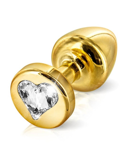 Plug Anal Corazon Grande Oro con Cristal de Swaroski