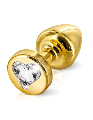 Plug Anal Corazon Grande Oro con Cristal de Swaroski