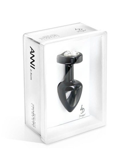 Plug Anal Corazon Mediano Plateado con Cristal de Swaroski