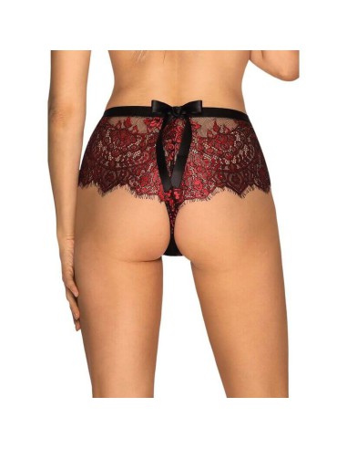 Shorty De Encaje Floral Rojo Redessia