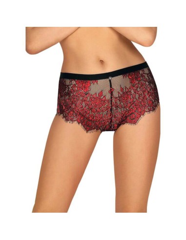 Shorty De Encaje Floral Rojo Redessia