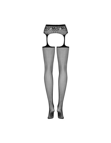Medias Con Liguero Negro S307 Obsessive