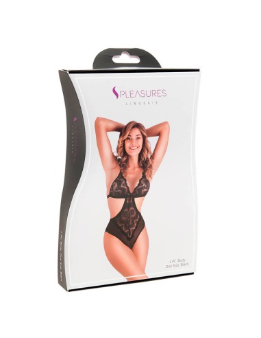 Body Con Encaje Floral Negro