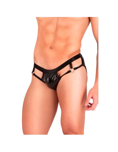 Slip Hombre Cuero Negro Talla Única