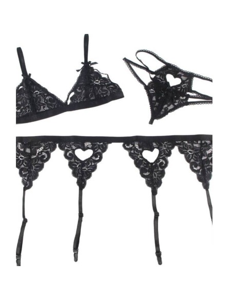 Conjunto Con Liguero Negro