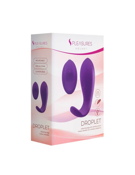 Huevo Vibrador Con Mando Droplet Lila