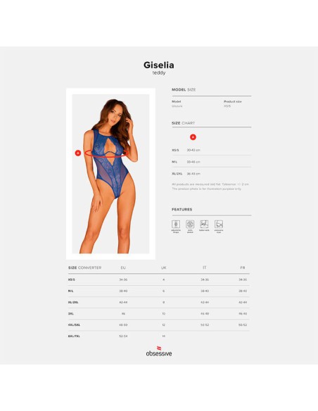 Body De Encaje Azul Giselia