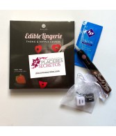 Kit Tanga y Cubrepezones comestibles Fresa Mujer