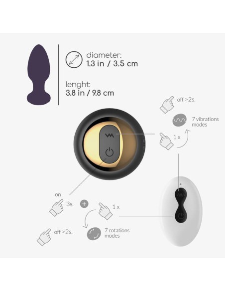 Plug Anal Vibrador Con Mando Twister
