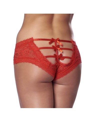 Cullote Rojo Con Patrón Floral Talla Única