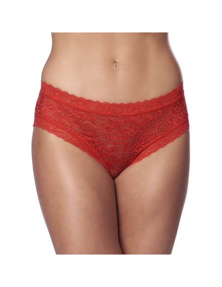 Cullote Rojo Con Patrón Floral Talla Única