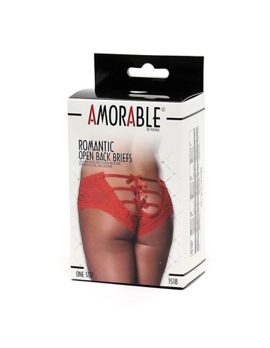 Cullote Rojo Con Patrón Floral Talla Única