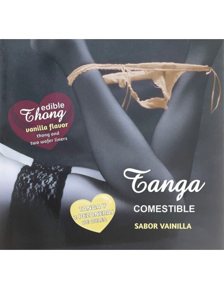 Lenceria Comestible Mujer de Oblea Vainilla - Tanga y Pezoneras