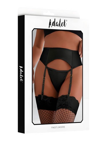 Liguero Negro Con Tanga Tessy