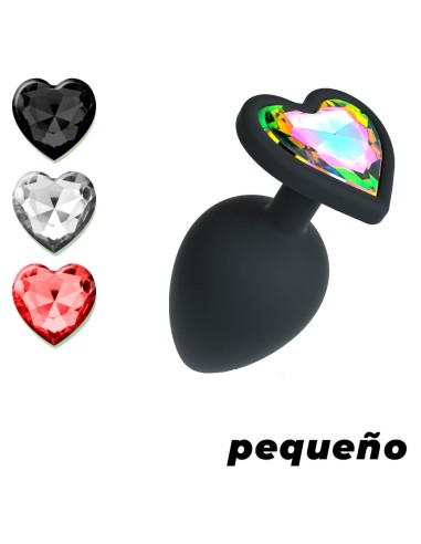 Plug Anal Pequeño Corazón con 4 Joyas Intercambiables