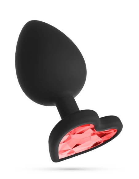 Plug Anal Grande Corazón con 4 Joyas Intercambiables