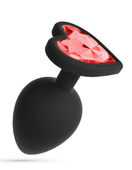 Plug Anal Grande Corazón con 4 Joyas Intercambiables