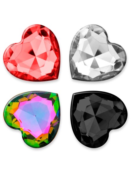 Plug Anal Grande Corazón con 4 Joyas Intercambiables