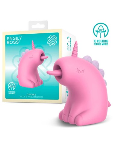 Estimulador Con Lengua Rotadora Rosa Cupcake