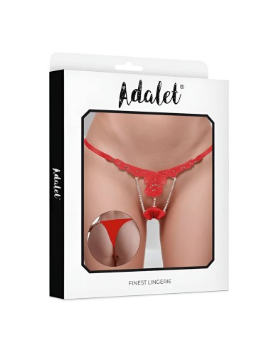 Tanga De Encaje Rojo Con Brillantes Sophie