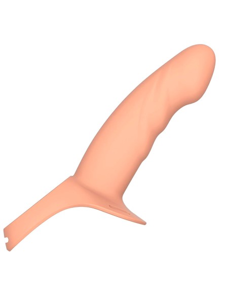arnés strap-on con dildo hueco de silicona firme y flexible