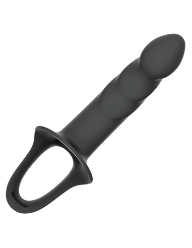 arnés con dildo hueco de silicona premium talla l negro para uso unisex