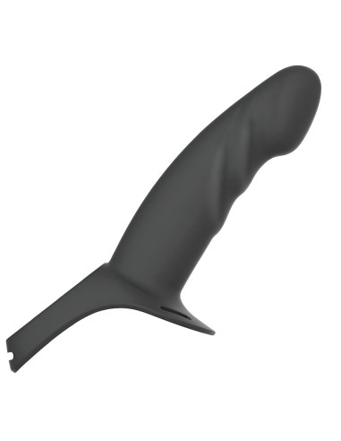 arnés con dildo hueco de silicona premium talla l negro para uso unisex