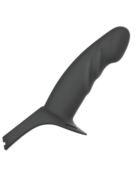 arnés con dildo hueco de silicona premium talla l negro para uso unisex