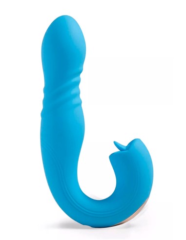Vibrador doble joi thrust 2 azul claro