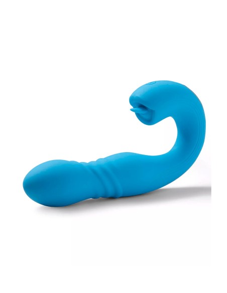 Vibrador doble joi thrust 2 azul claro