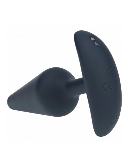 Plug anal vibrador Classic Medium visto en ángulo con cuello fino y base ancha.