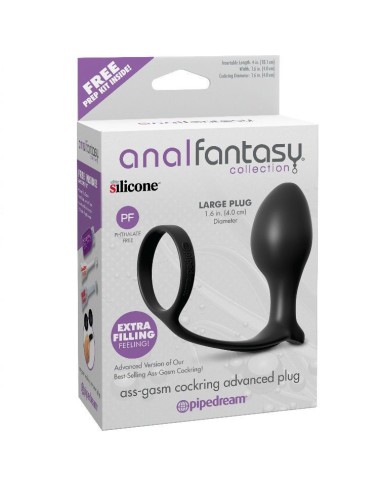 Plug Anal Negro Con Anillo Para El Pene