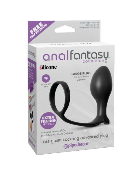Plug Anal Negro Con Anillo Para El Pene