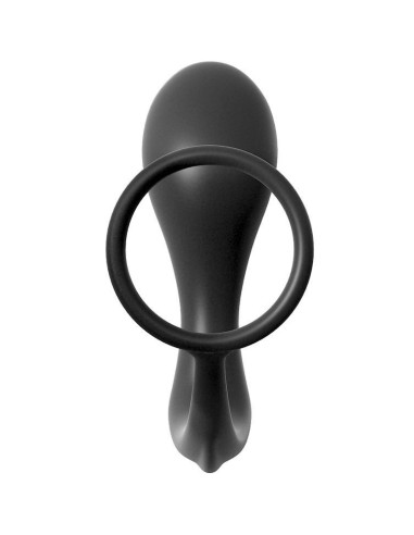 Plug Anal Negro Con Anillo Para El Pene