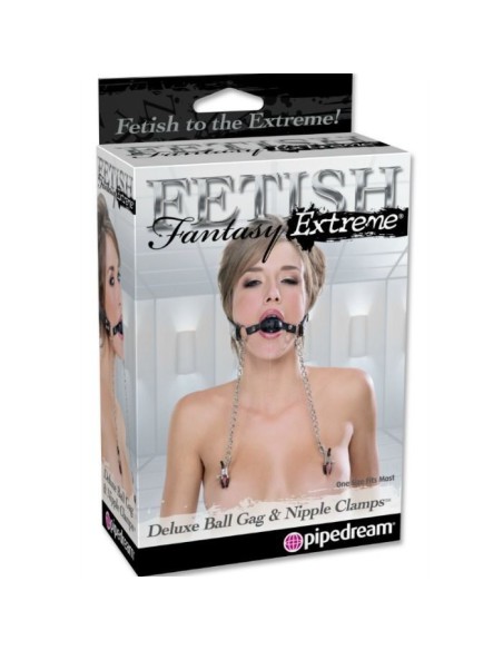 FETISH FANTASY MORDAZA CON PINZAS PARA PEZONES FETISH FANTASY MORDAZA CON PINZAS PARA PEZONES
