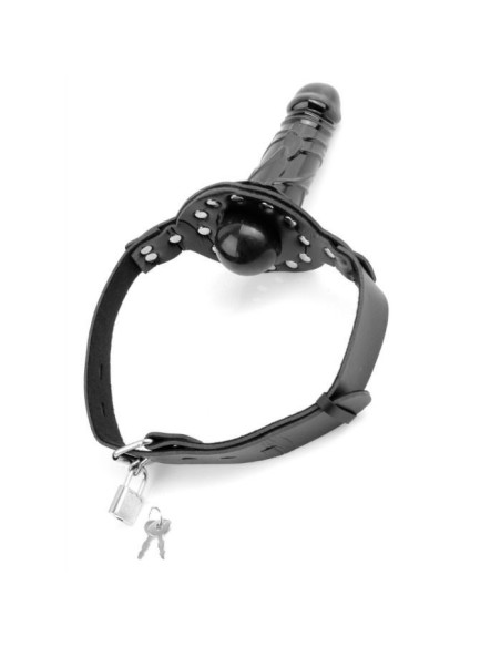 Mordaza para la Boca con Pene Negro Mordaza para la Boca con Pene Negro