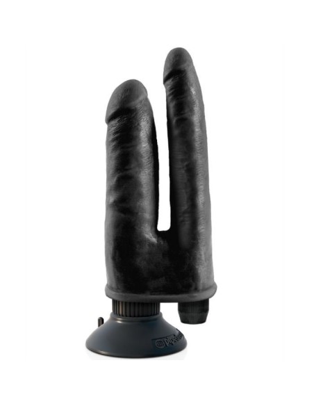 KING COCK PENE DOBLE CON VIBRADOR NEGRO