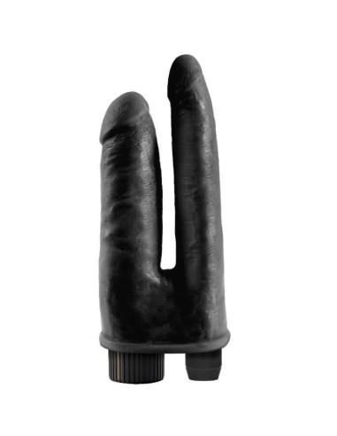 KING COCK PENE DOBLE CON VIBRADOR NEGRO