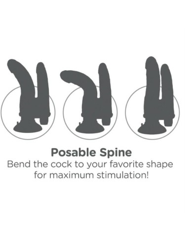 KING COCK PENE DOBLE CON VIBRADOR NEGRO