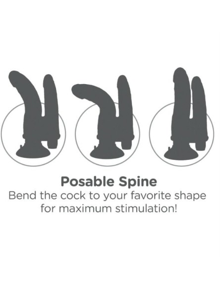 KING COCK PENE DOBLE CON VIBRADOR NEGRO