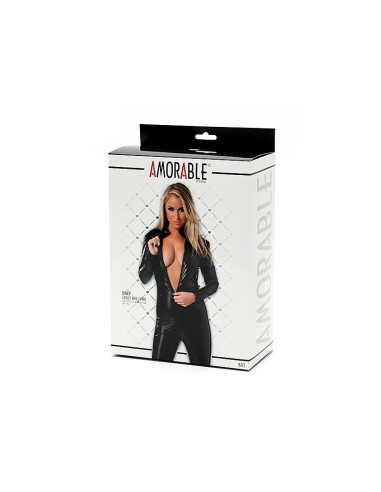 Catsuit Amorable Con Cremallera Color Negro