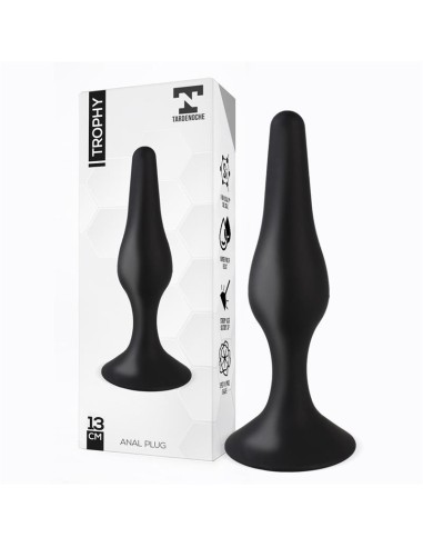 Trophy Plug Anal Silicona Negro 13 cm Tardenoche